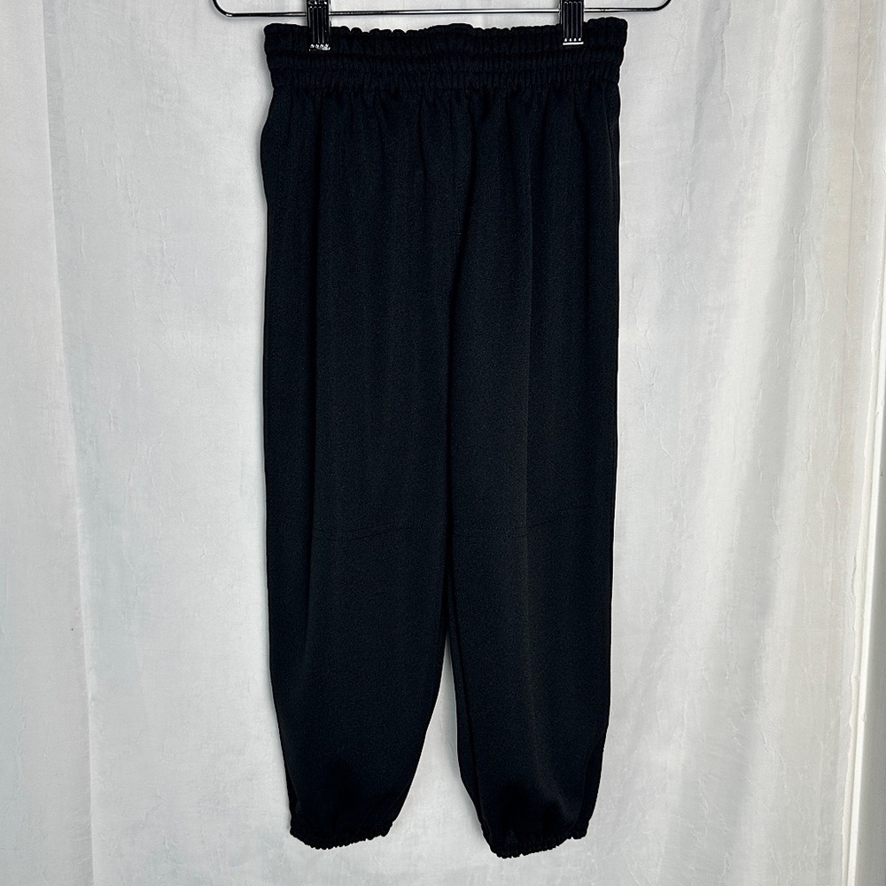 3/$20💥 Augusta Sportswear Kids‎ Black Baseball Pants w/ Cuffed Ankles